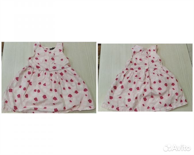 Пакетом: платья (5 шт), сарафан, песочник (74)