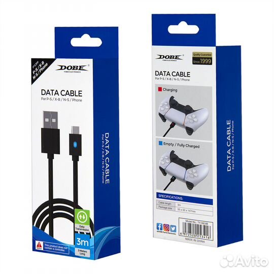 Type-C Кабель зарядки геймпадов PS5/Xbox/Switch