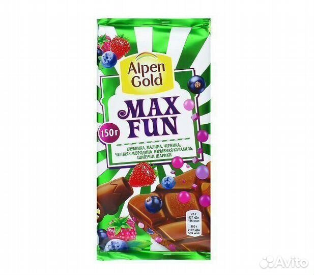 Шоколад Alpen Gold Max Fun клуб малин черник 160 г
