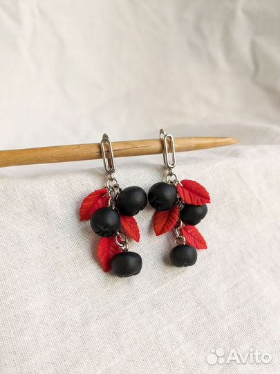 Сережки черноплодная рябина