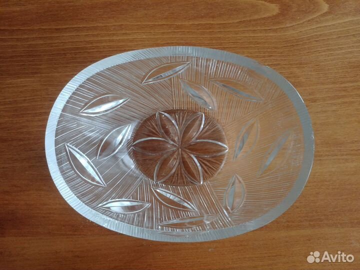 Хрустальный салатник, L-240 мм, Н- 100 мм