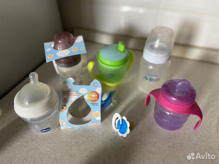 Бутылочки avent детские пакетом поильники
