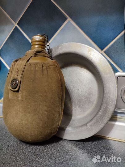 Фляга армейская с чехлом СССР+ тарелка алюминий