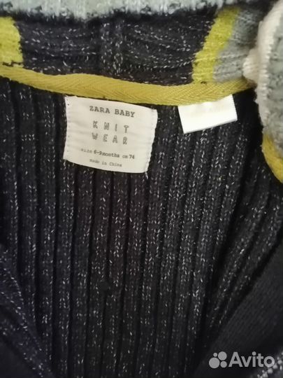 Кофта на молнии Zara, 6-9 мес