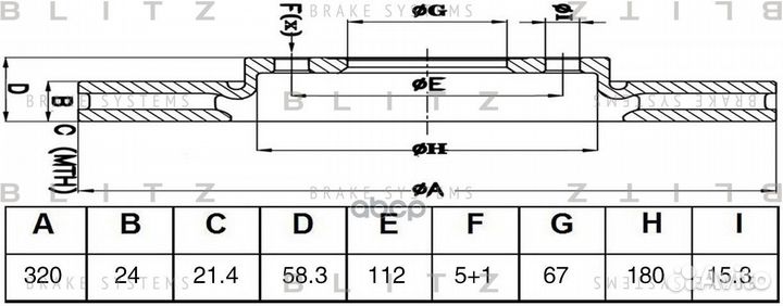 Диск тормозной BS0477 Blitz
