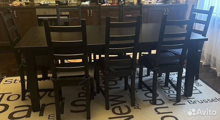 Стол со стульями IKEA и 8 стульев