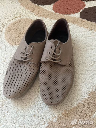 Кожаные Мокасины с перфорацией мужские 43 размер