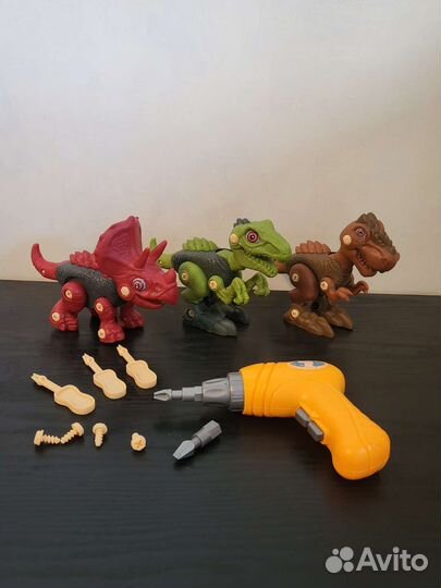 Конструктор Динозавры и машинки с шуруповёртом