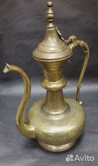 Винтажный латунный Кумган (кувшин), Индия