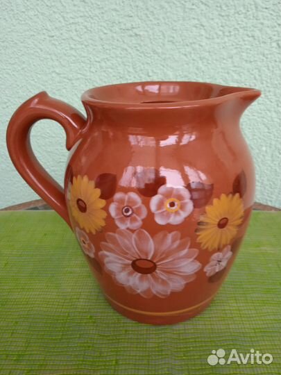 Кувшин молочник глиняный