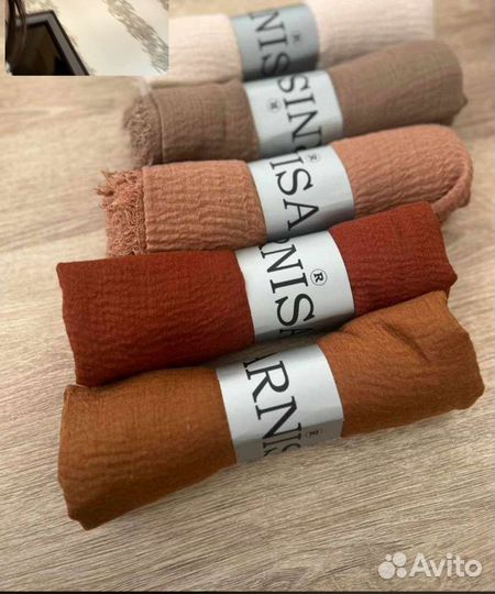 Шарфы жатые, палантины, пашмина