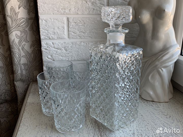 Штоф Crystal Bohemia со стаканами (6 шт)