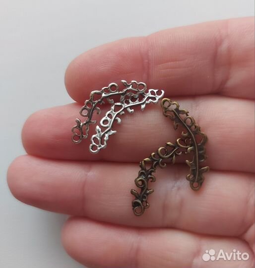 Коннектор веточка. Фурнитура для бижутерии