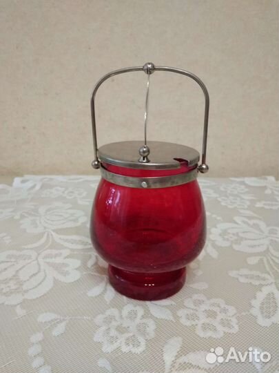 Сахарница. Рубиновое стекло