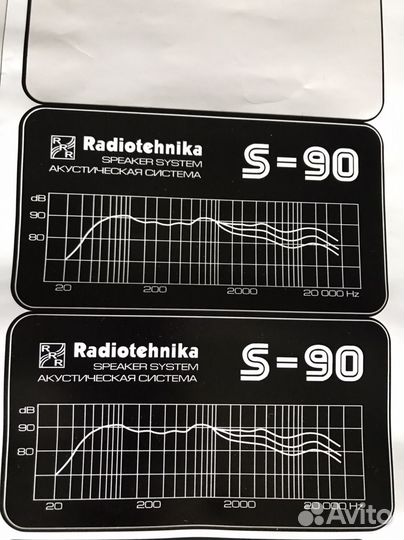 Шильдики наклейки на ас Радиотехника S90 Амфитон