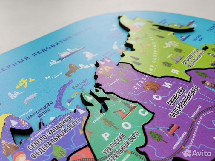 Деревянный пазл карта мира Липецк