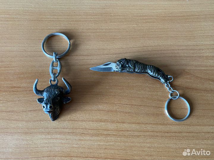 Брелок бык, тигр - раскладной нож