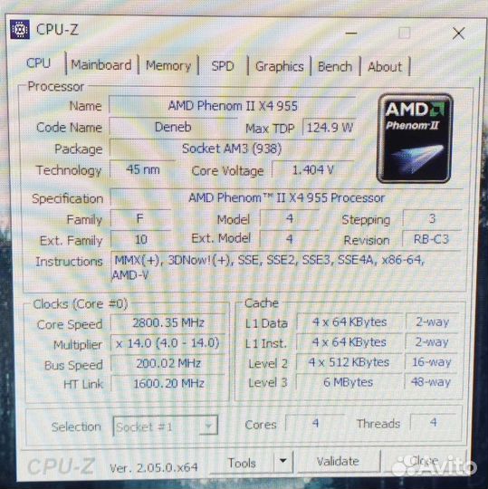 Процессор AMD Phenom II X4 955 Black Edition