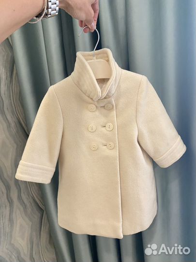 Пальто шерстяное детское 0-6 месяцев