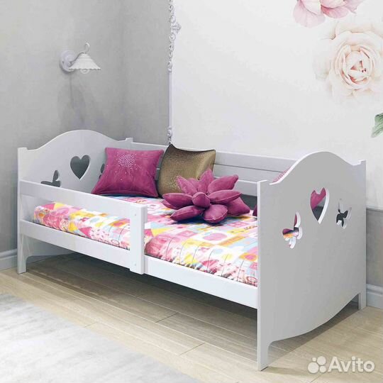 Кроватка сингл берёза с бортиком от 2х лет