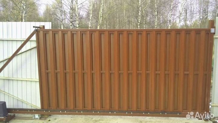 Откатные ворота под ключ новые