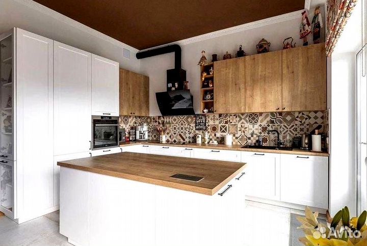 Угловая кухня с островом.Кухонный гарнитур на зака