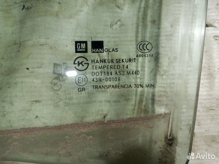 Стекло двери переднее левое Chevrolet Aveo T300