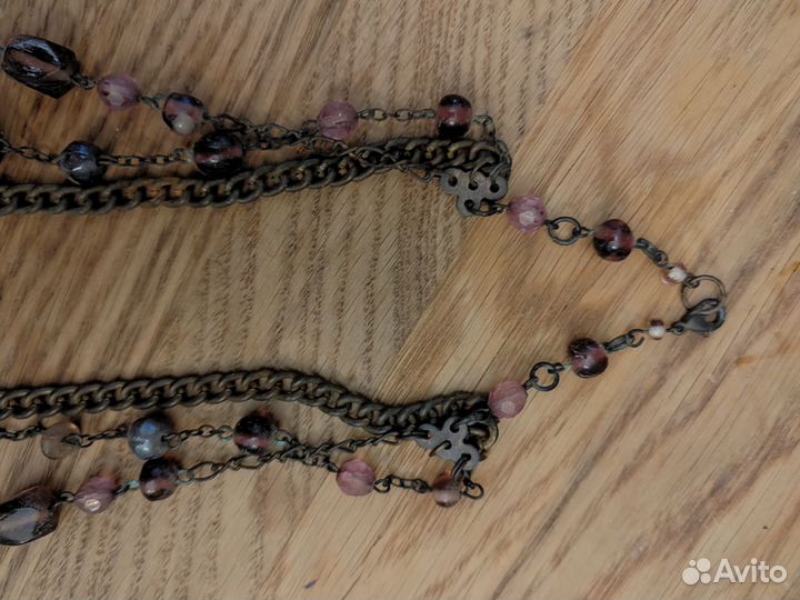 Бусы стекло и сплав. 52 см