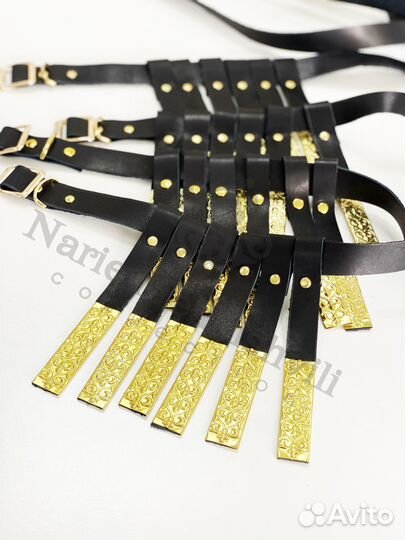 Ремень кавказский в серебряном и золотом цвете