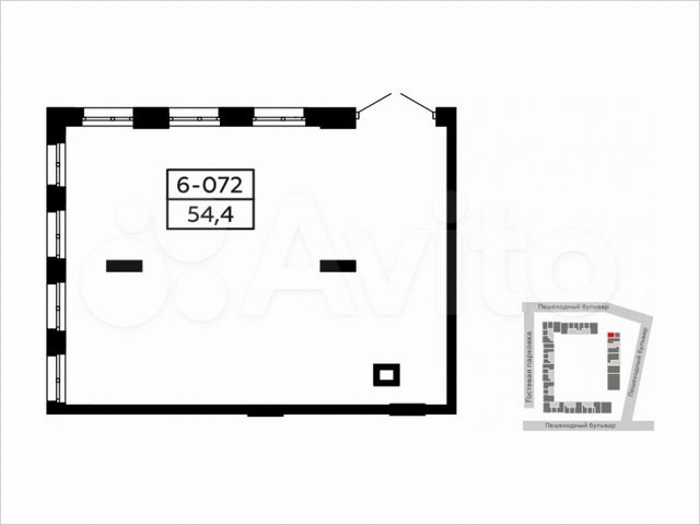 Аренда, торговое помещение, площадь 55.2 кв.м