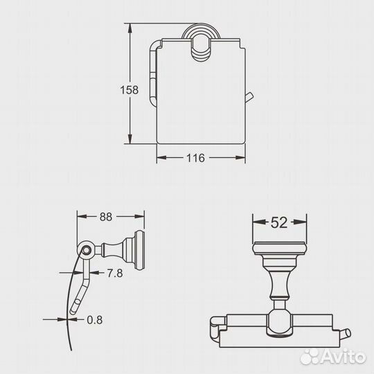 Держатель для туал. бумаги хром Rose RG1105