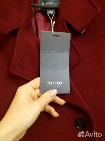 Пальто toptop бордовое