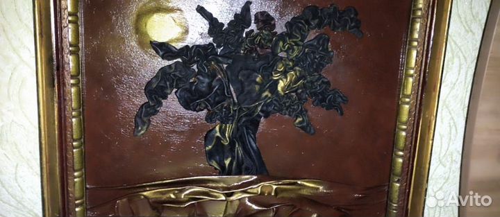 Панно картина из кожи натуральной