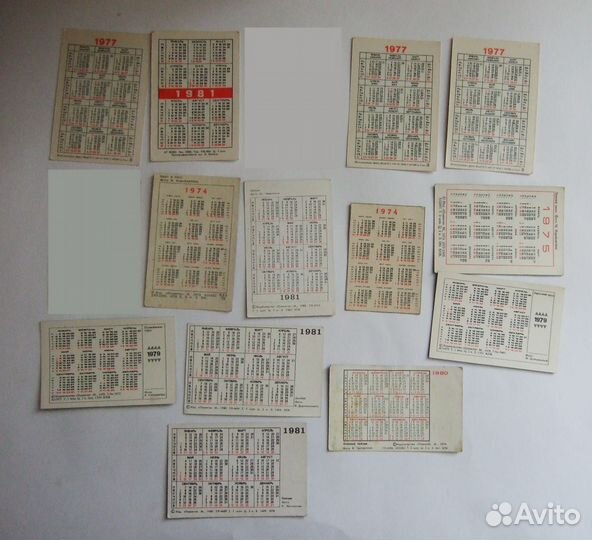 Календарики СССР-снг 1972-2000гг
