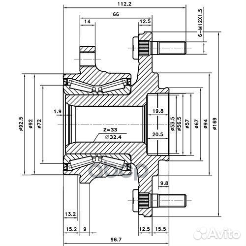 Ступица задняя зад лев Z89643R Zikmar