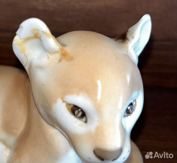 Фарфоровая статуэтка львёнок лфз