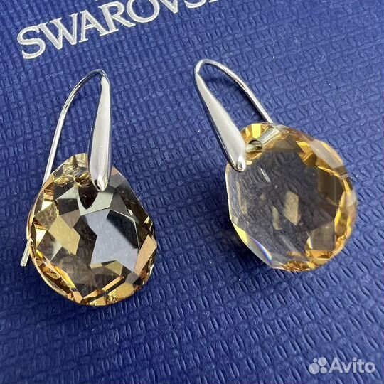 Серьги Swarovski Galet шампань