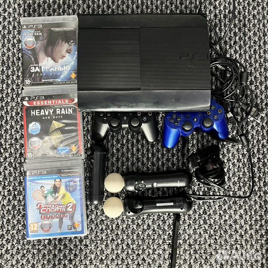Игровая приставка PS3 Slim 500Gb с кучей всего
