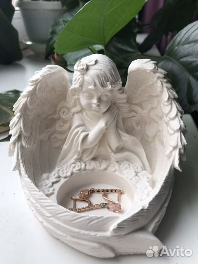 Фигурка из гипса ангел(для украшений, подсвечник)