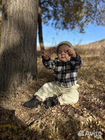 Рубашка в клетку для мальчика 86