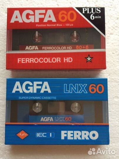Аудиокассеты agfa LNX 60,agfa HD 60+6