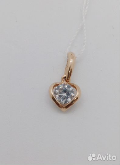 Золотая подвеска с фианитом