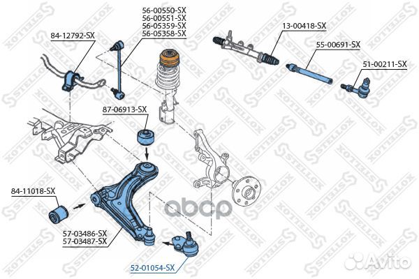 Опора шаровая mb vito w638 2 перед Stellox 52-0