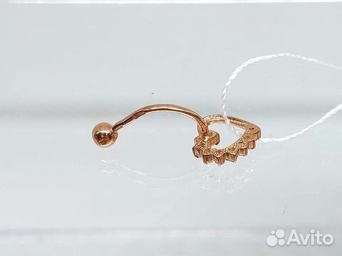 Золотой пирсинг с камнем