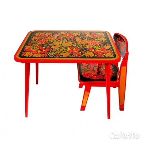 Детская мебель. Стул стол. Хохломская роспись
