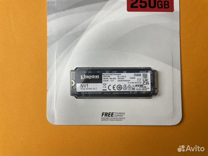 SSD диск M2 250 GB NVMe PCIe 3 Kingston NV1 Новый
