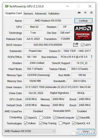 Radeon RX 6700 10GB