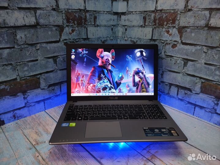 Игровой ноутбук Asus i3/8gb/2 видеокарты