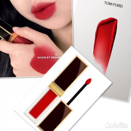 Tom Ford матовая алая помада тон 16 Scarlet