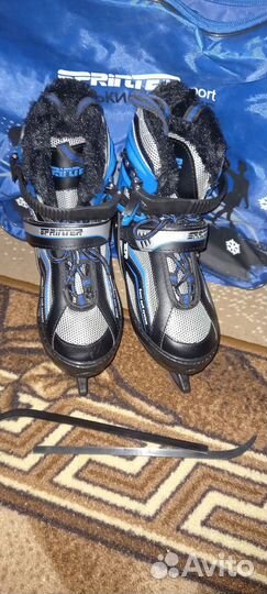 Коньки хоккейные раздвижные детские 35-38